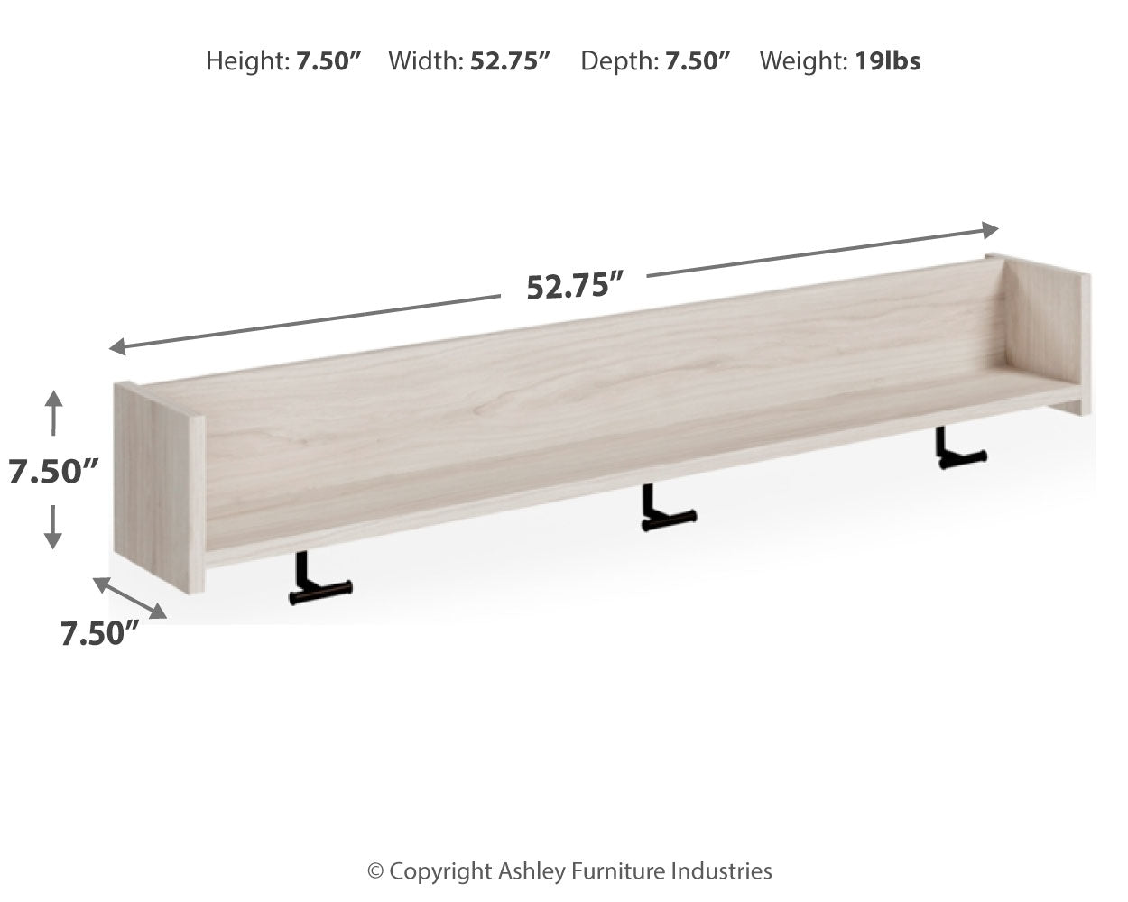 Socalle Natural Wall Mounted Coat Rack with Shelf