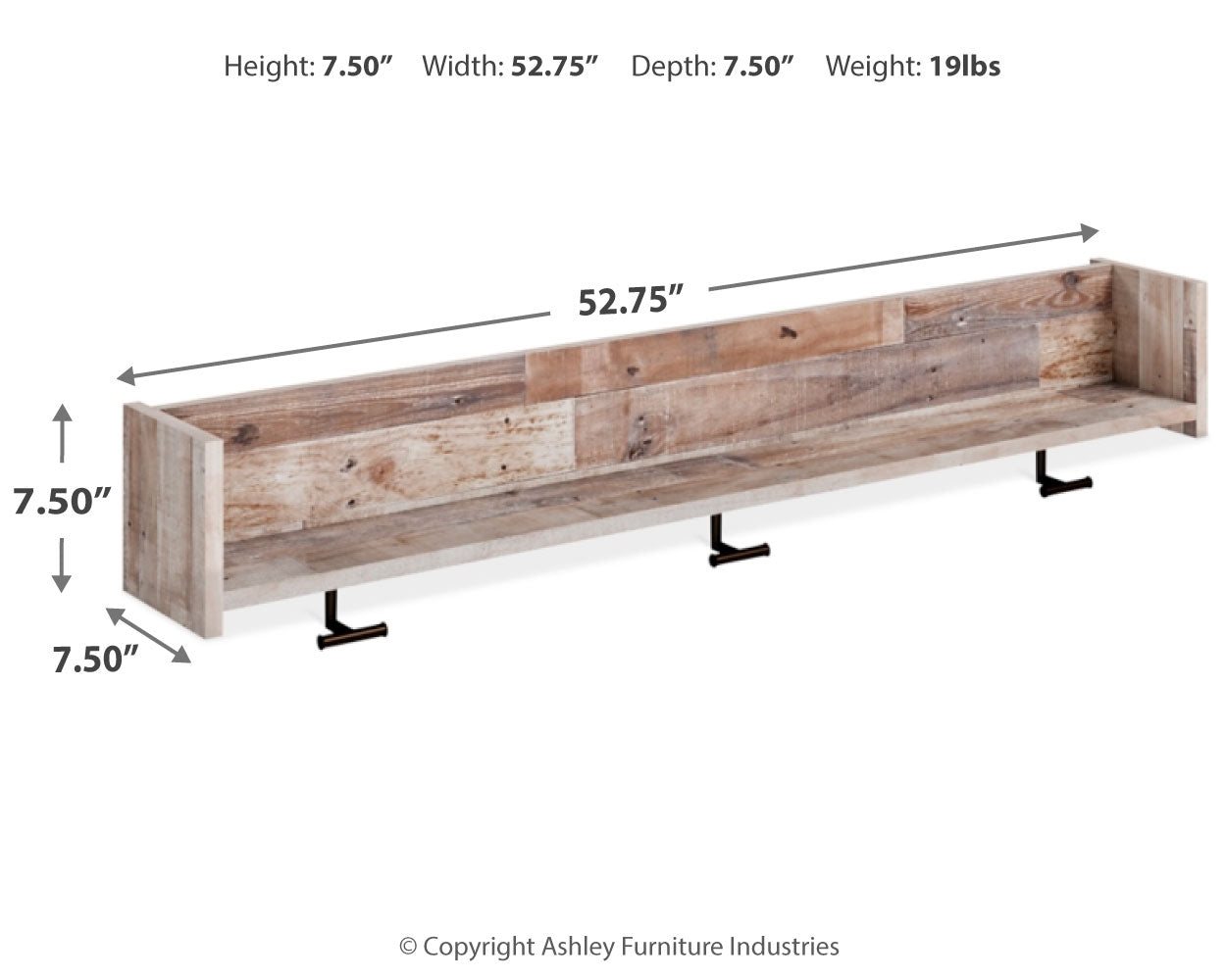 Neilsville Whitewash Bench with Coat Rack