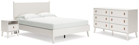 Aprilyn White Queen Panel Platform Bed with Dresser and Nightstand