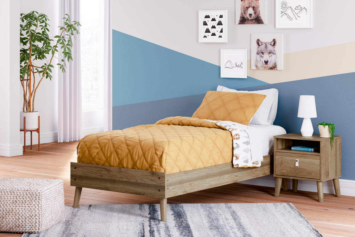 Aprilyn Honey Twin Platform Bed