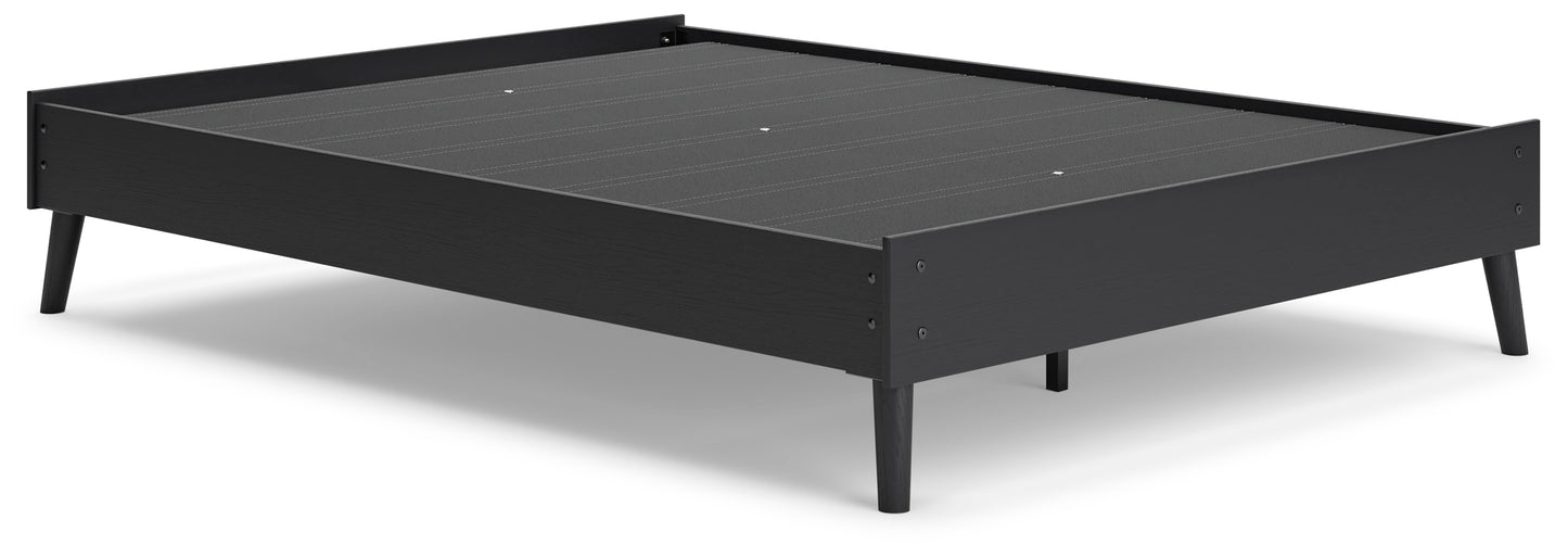 Charlang Black Queen Platform Bed