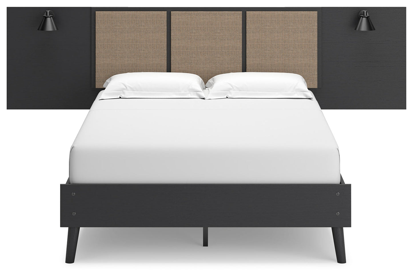 Charlang Two-tone Full Panel Platform Bed with 2 Extensions