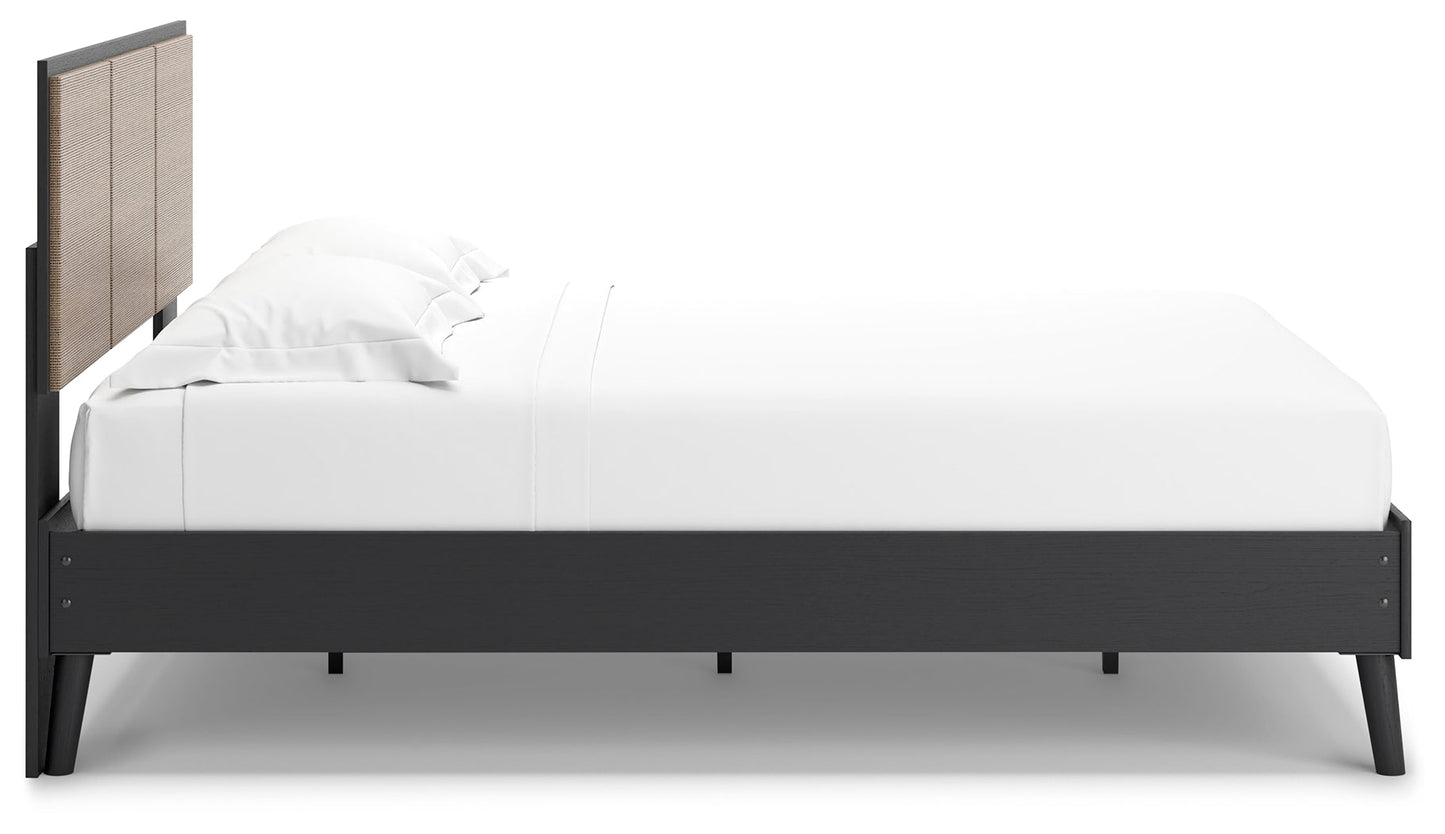 Charlang Two-tone Queen Panel Platform Bed