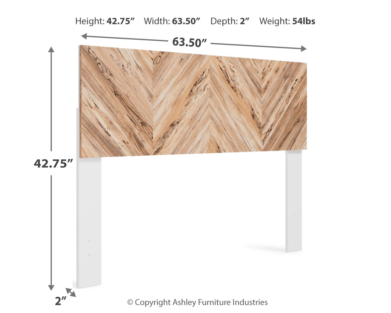 Piperton Two-tone Brown/White Queen Panel Headboard