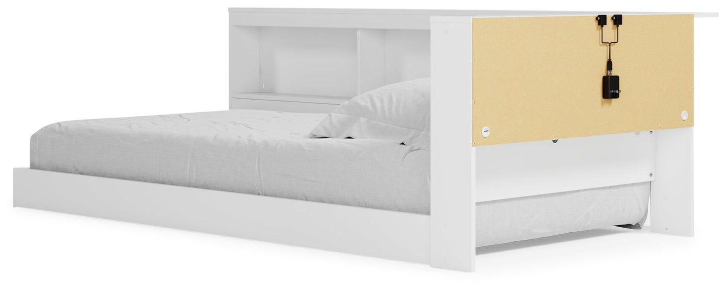 Piperton White Twin Bookcase Storage Bed