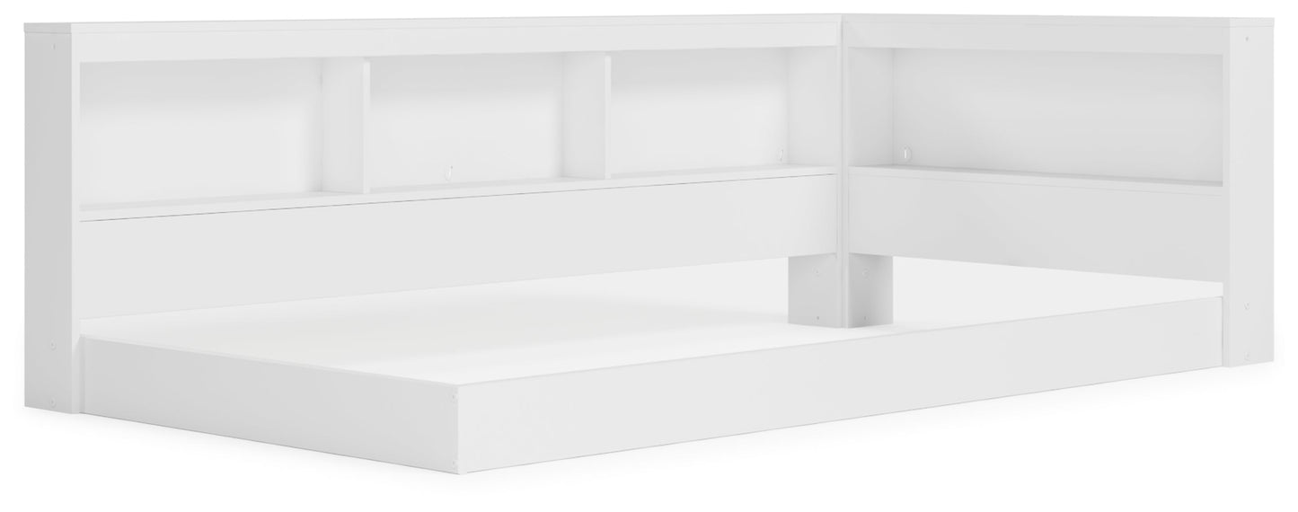 Piperton White Twin Bookcase Storage Bed