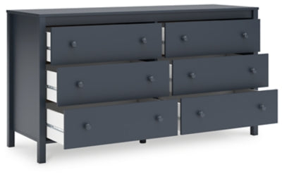 Simmenfort Navy Blue Six Drawer Dresser - Ornate Home