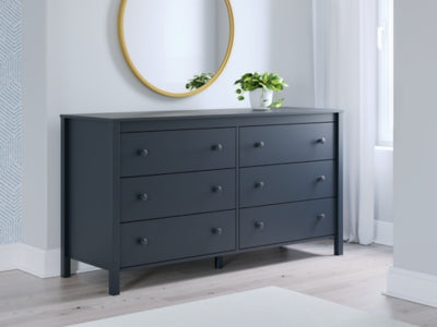 Simmenfort Navy Blue Six Drawer Dresser - Ornate Home