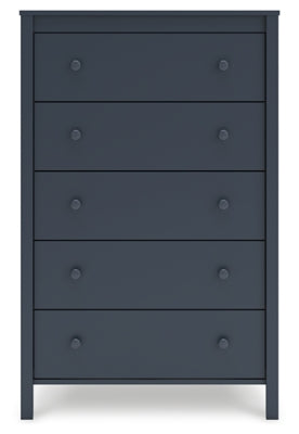 Simmenfort Navy Blue Five Drawer Chest - Ornate Home