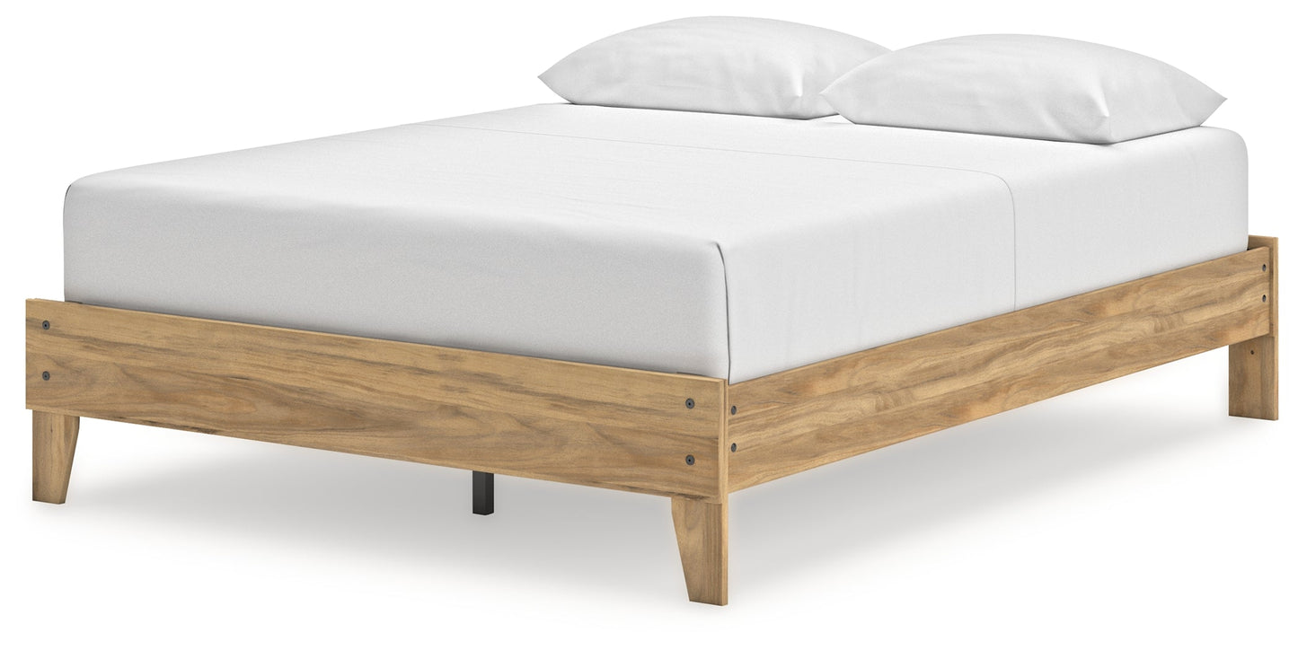 Bermacy Light Brown Queen Platform Bed