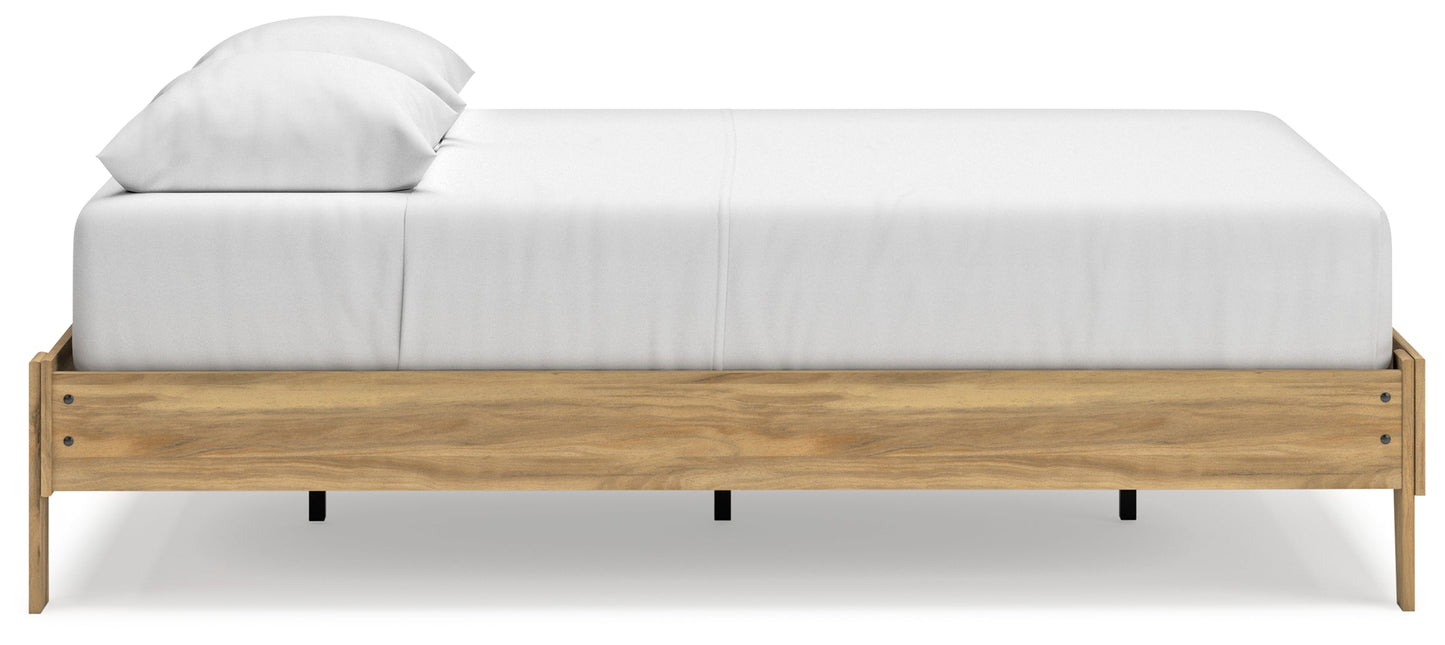 Bermacy Light Brown Queen Platform Bed