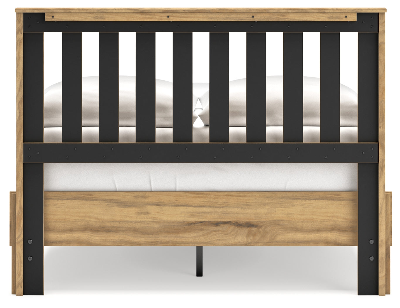 Bermacy Light Brown Full Platform Panel Bed