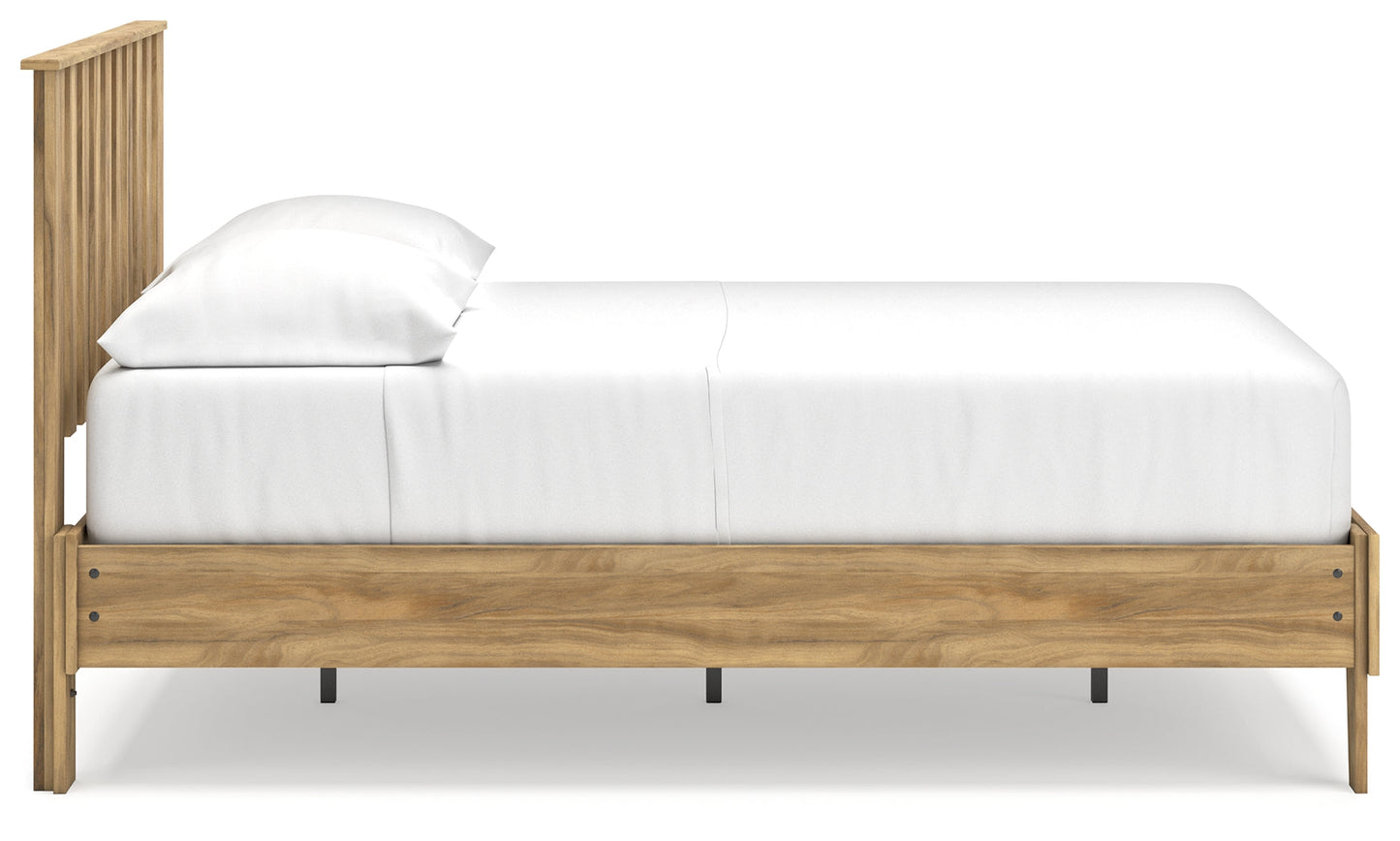 Bermacy Light Brown Full Platform Panel Bed