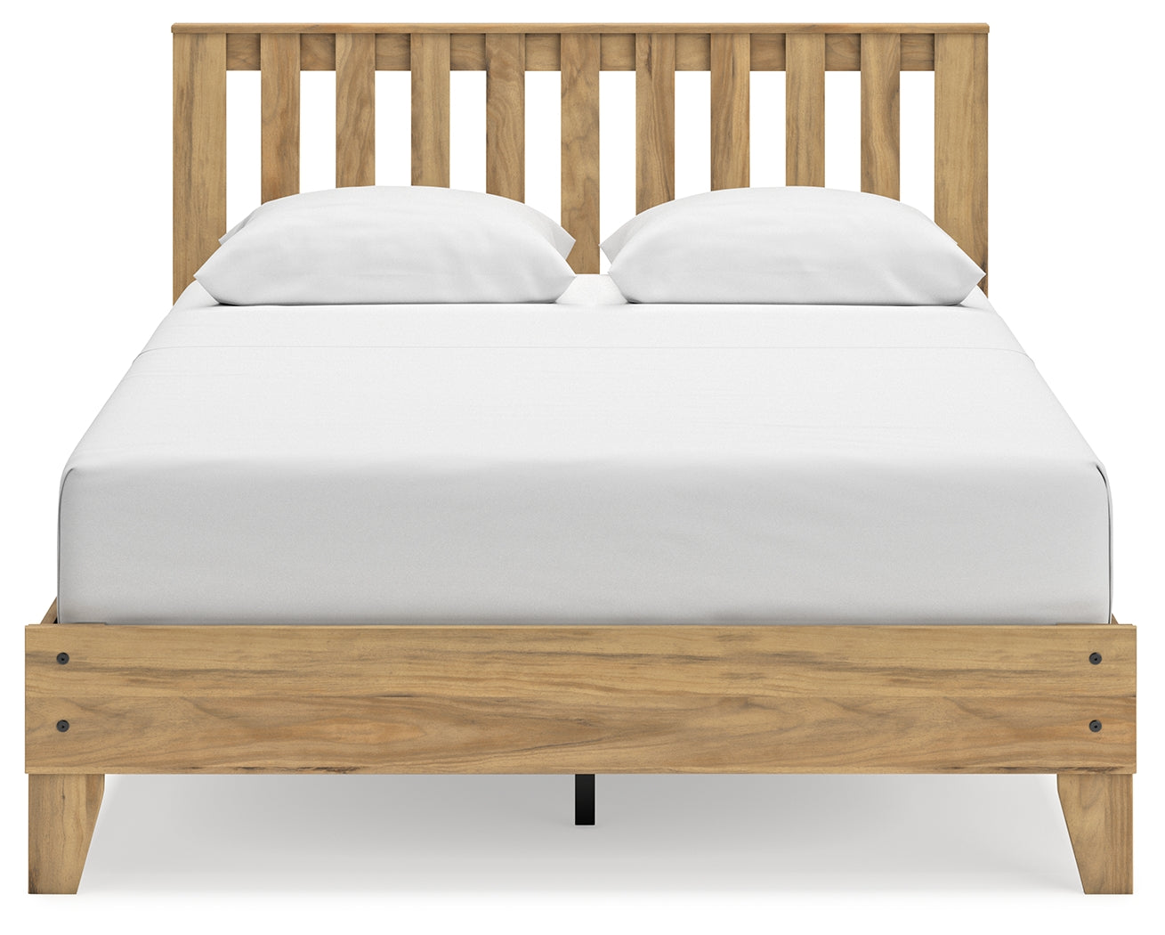 Bermacy Light Brown Queen Platform Panel Bed