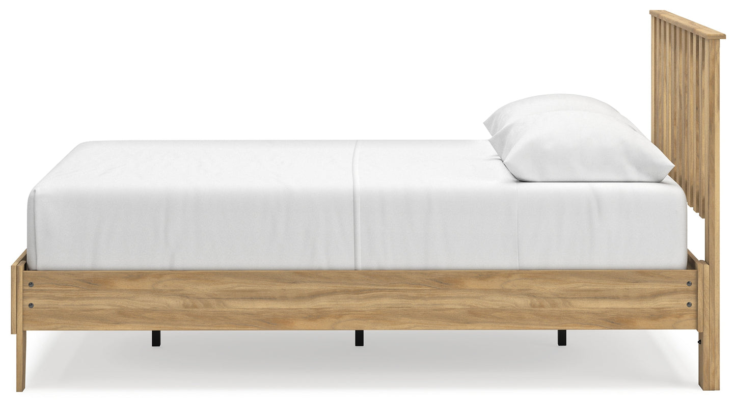 Bermacy Light Brown Queen Platform Panel Bed