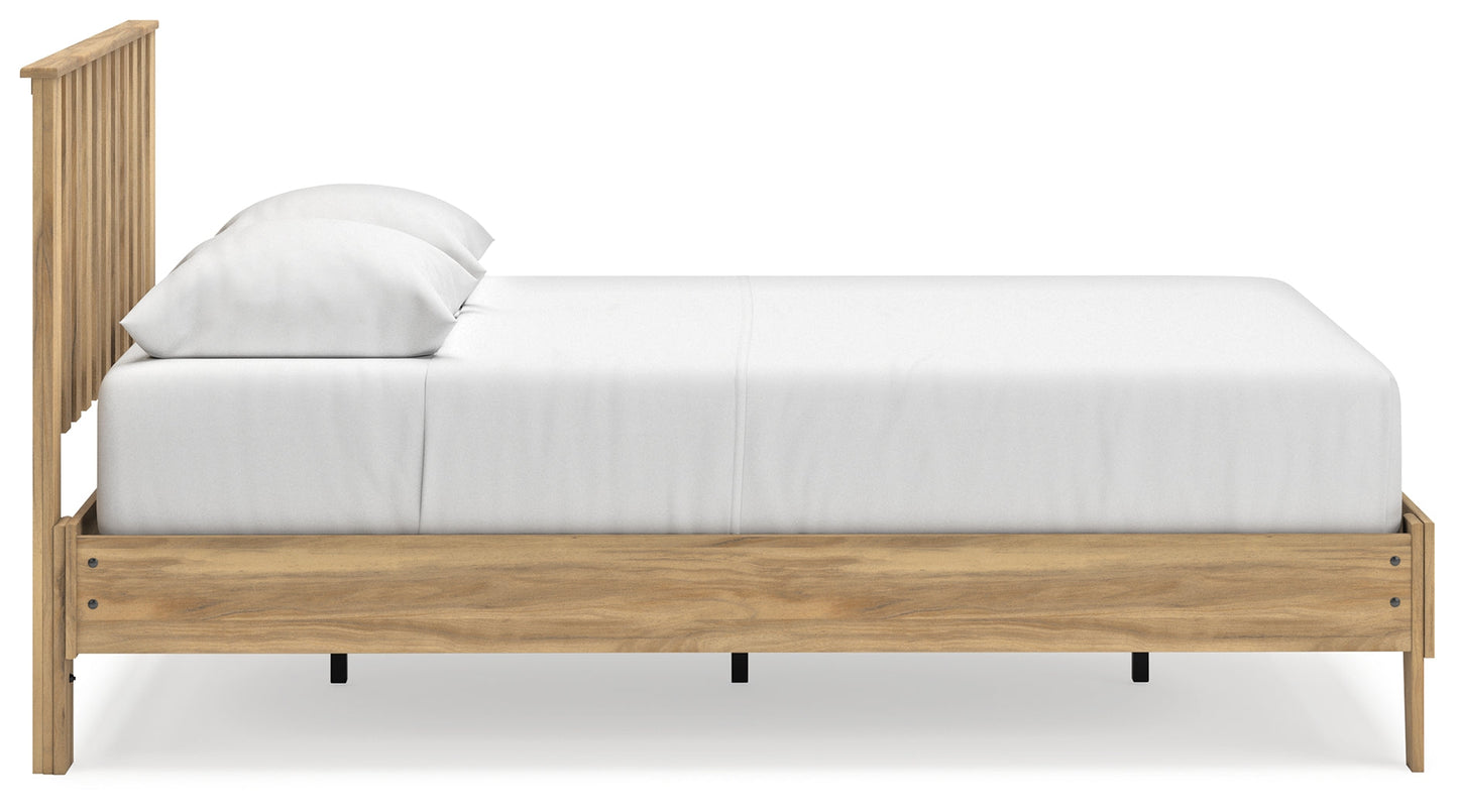 Bermacy Light Brown Queen Platform Panel Bed