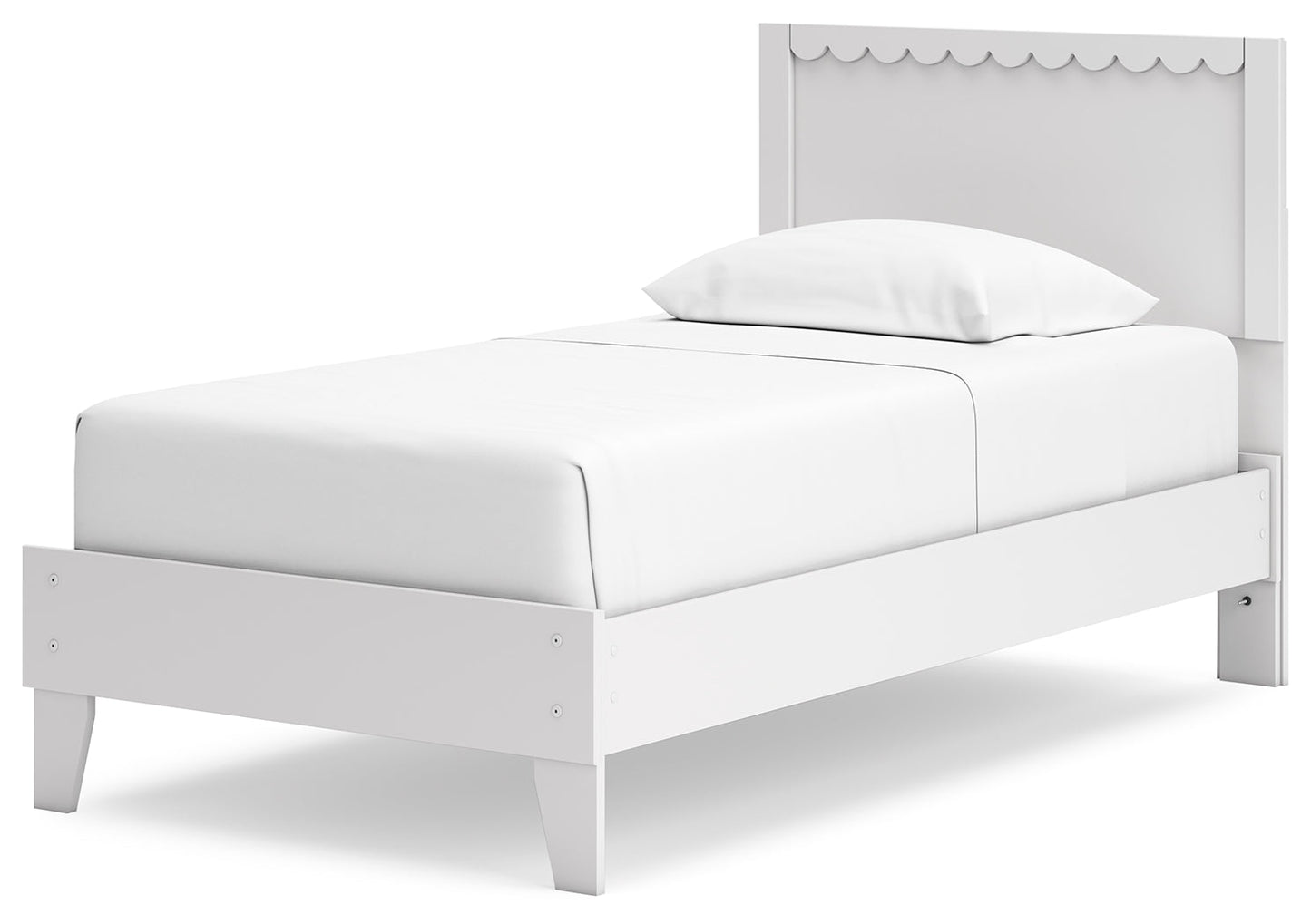 Hallityn White Twin Panel Platform Bed