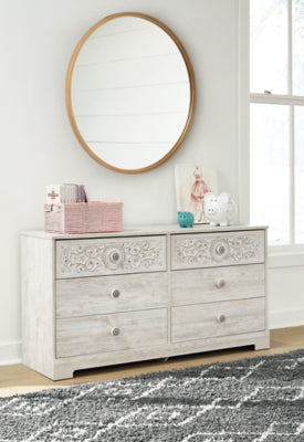 Paxberry Whitewash Six Drawer Dresser - Ornate Home