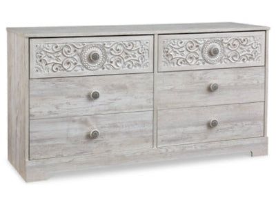 Paxberry Whitewash Six Drawer Dresser - Ornate Home