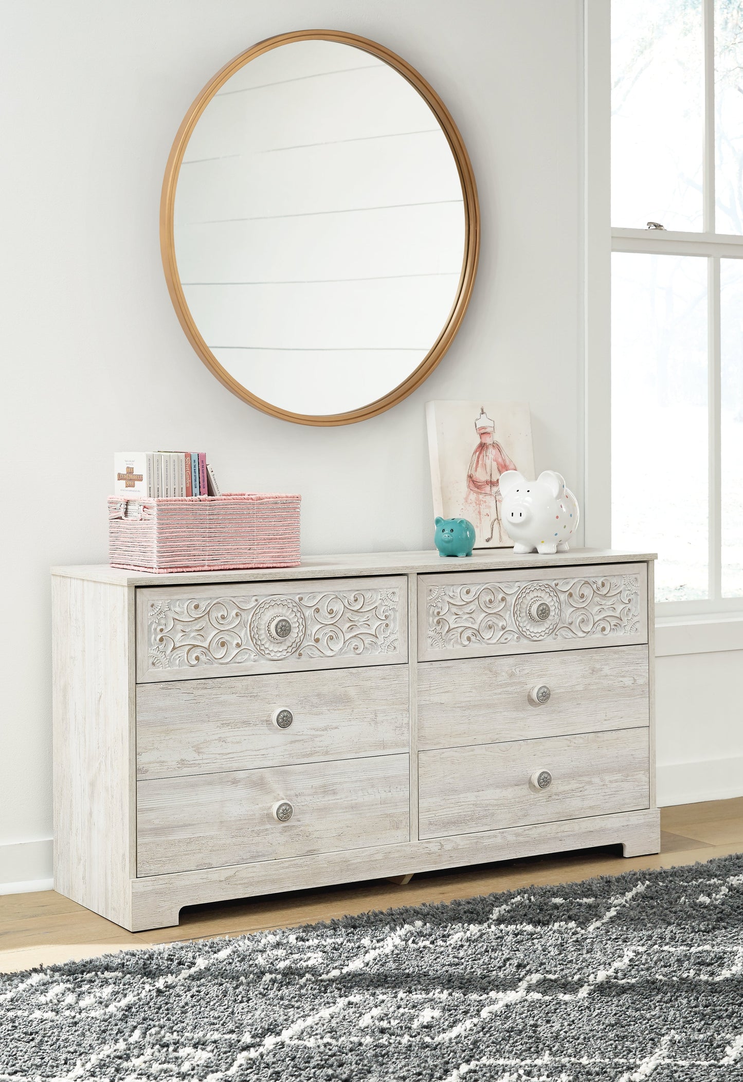 Paxberry Whitewash Dresser