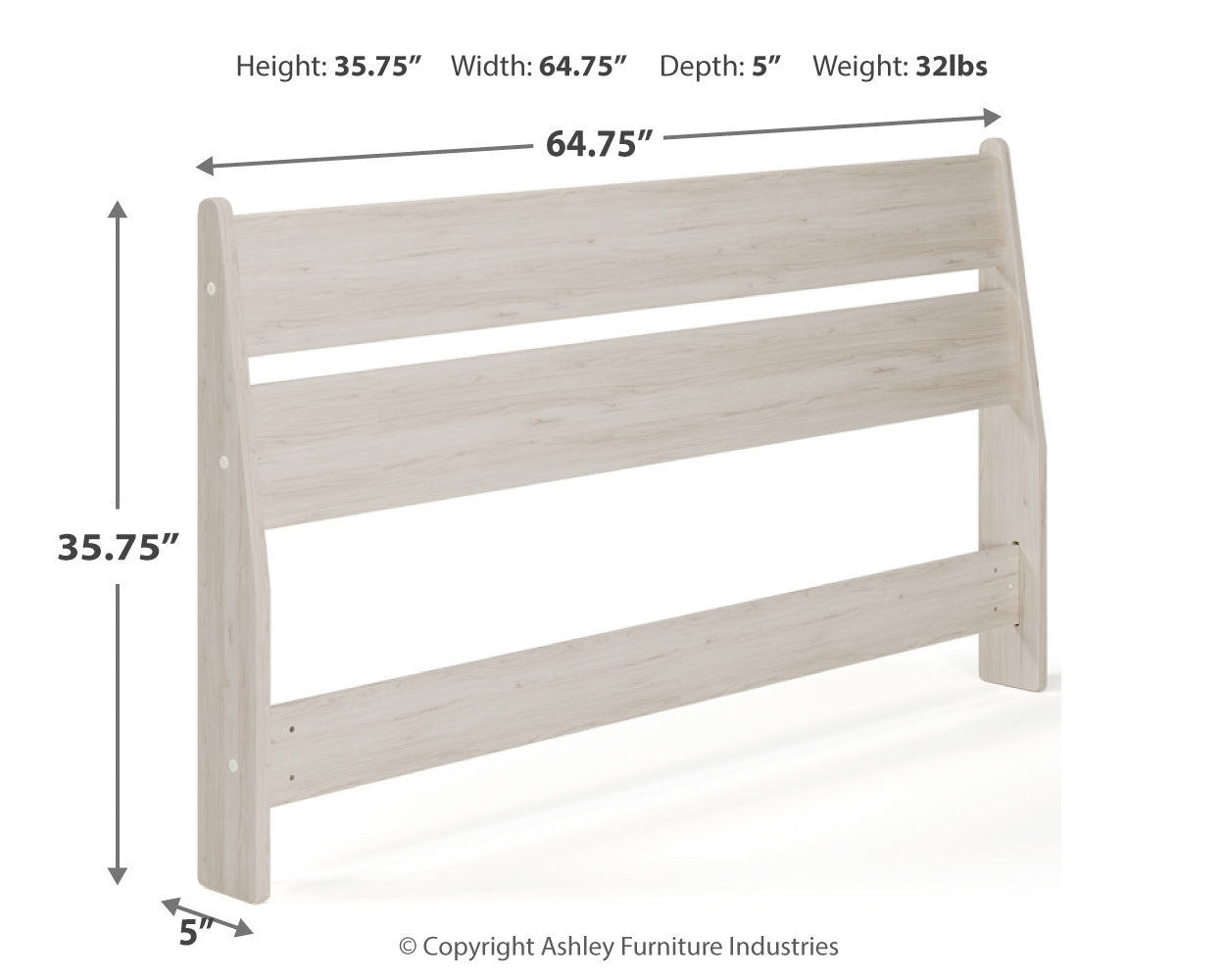 Socalle Light Natural Queen Panel Headboard