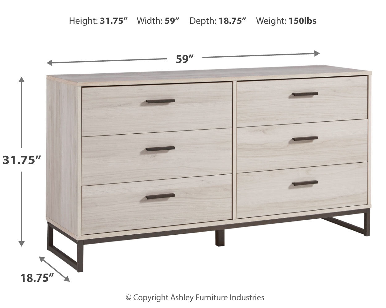 Socalle Natural Queen Panel Platform Bed with Dresser and Nightstand