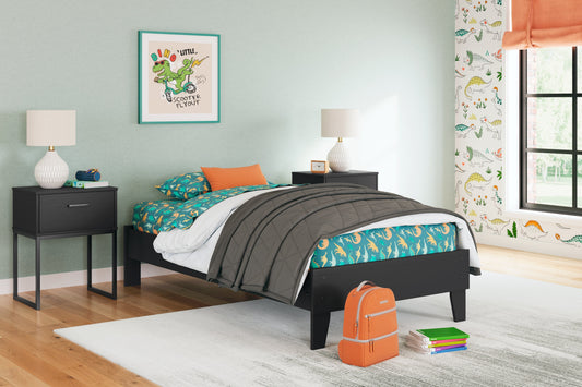 Socalle Black Twin Platform Bed