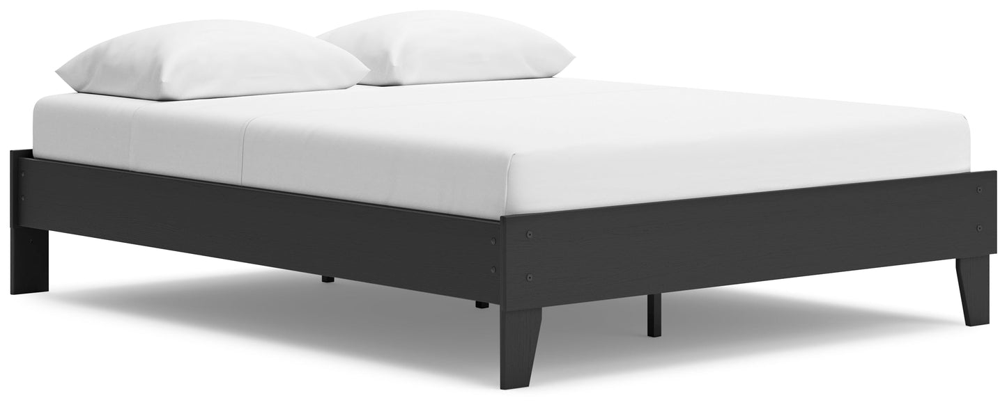 Socalle Black Queen Platform Bed