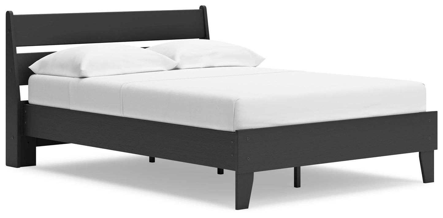 Socalle Black Full Panel Platform Bed