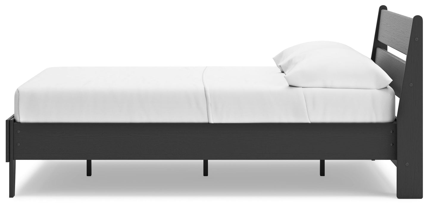 Socalle Black Full Panel Platform Bed