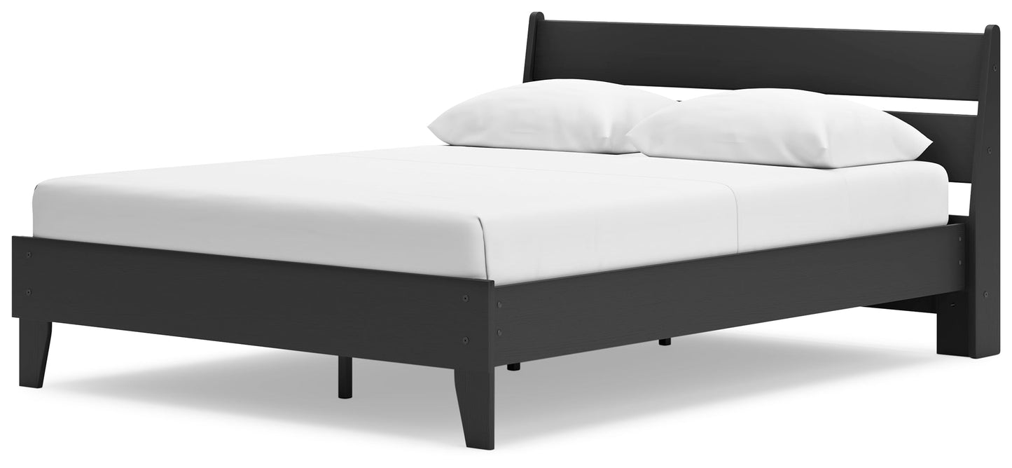 Socalle Black Queen Panel Platform Bed