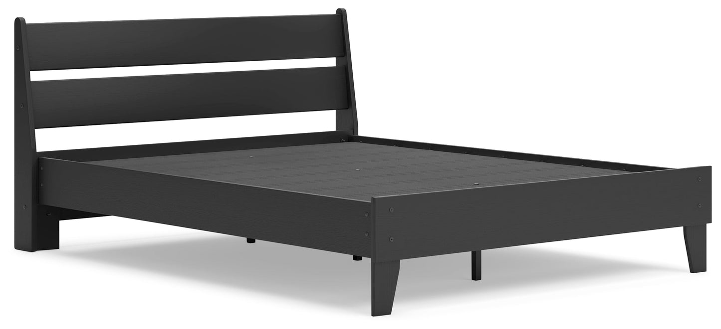 Socalle Black Queen Panel Platform Bed