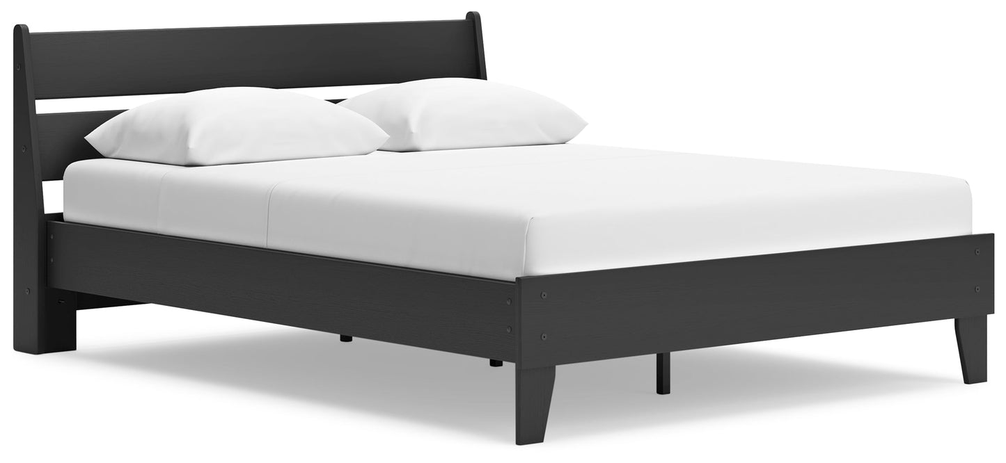 Socalle Black Queen Panel Platform Bed