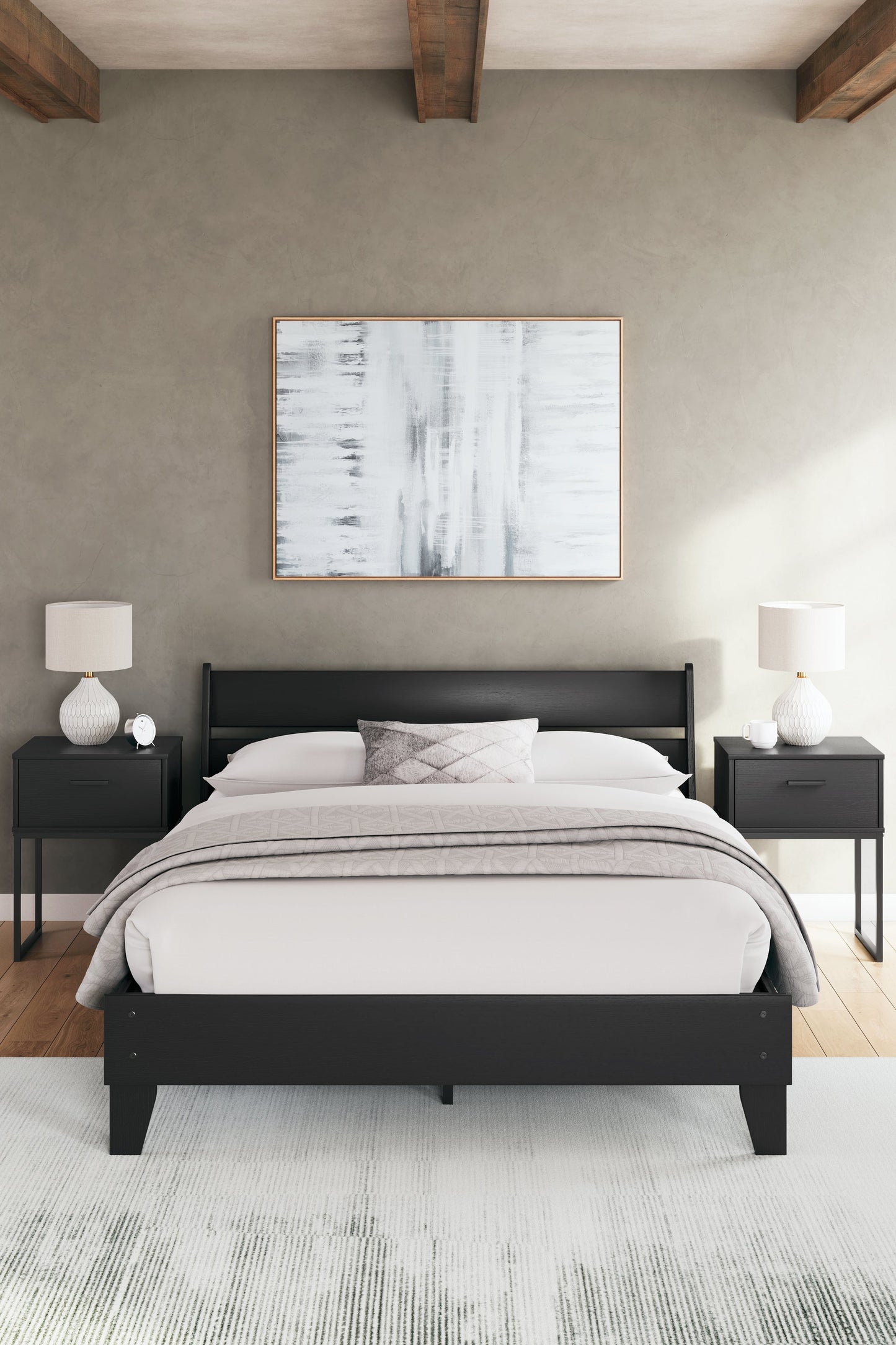 Socalle Black Queen Panel Platform Bed