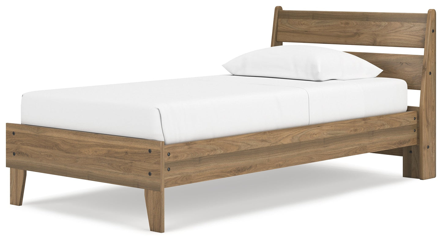 Deanlow Honey Twin Platform Panel Bed