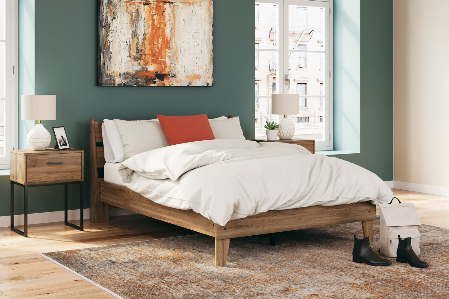 Deanlow Honey Full Platform Panel Bed