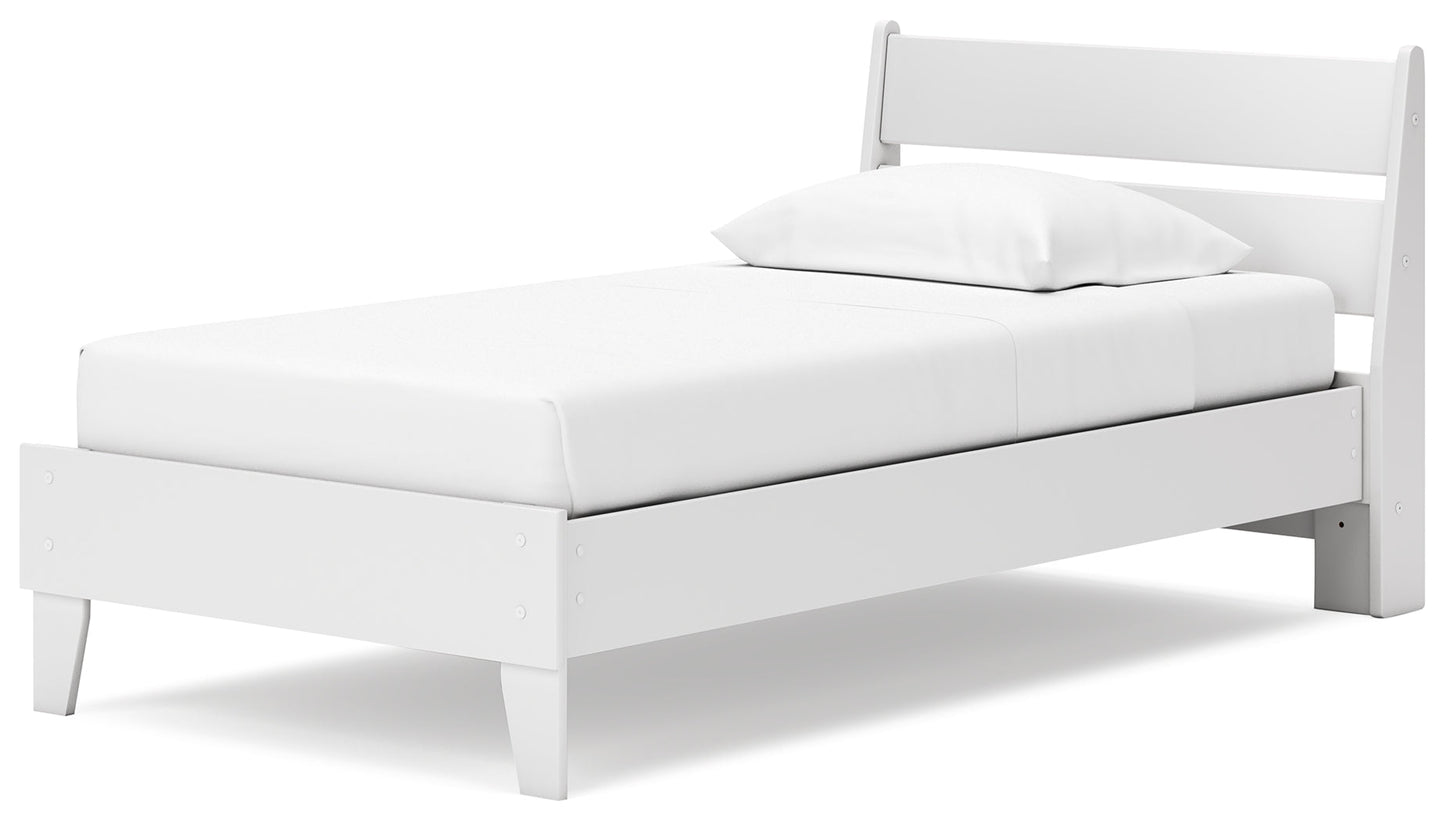 Socalle Two-tone Twin Panel Platform Bed