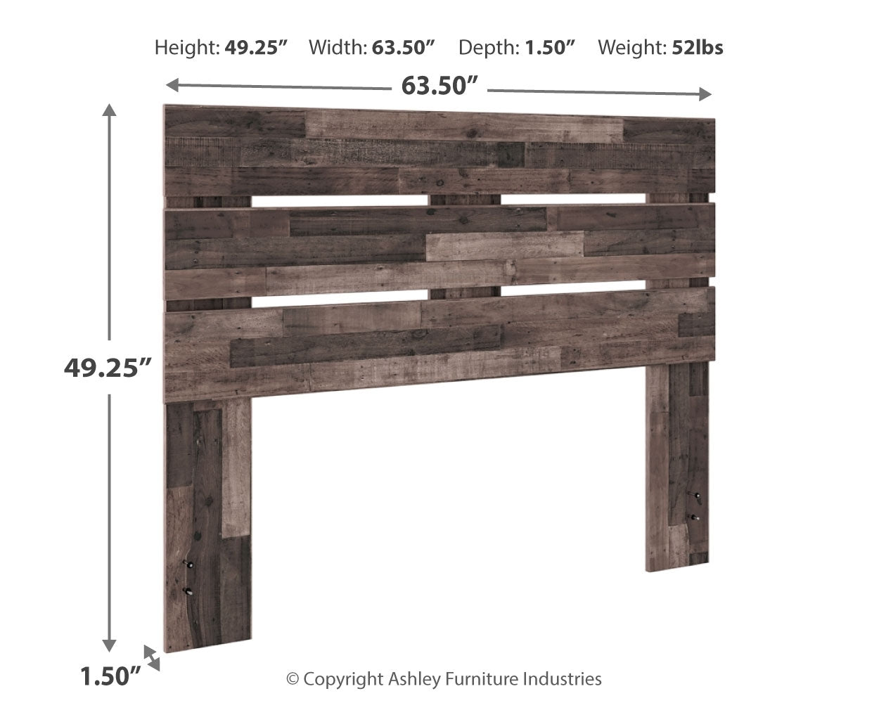 Neilsville Multi Gray Queen Panel Headboard