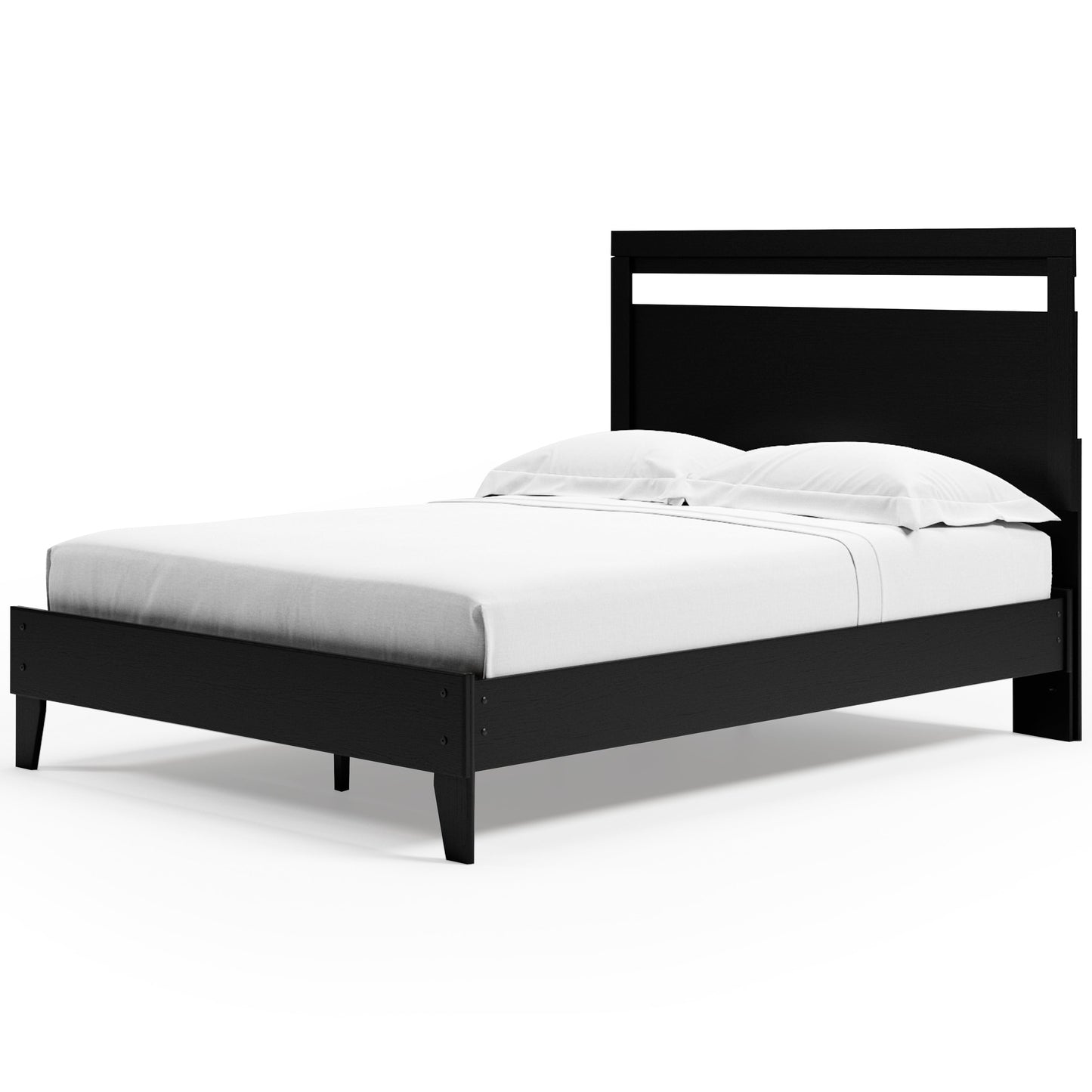 Finch Black Queen Panel Platform Bed with Dresser and Nightstand