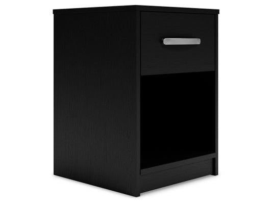 Finch Black One Drawer Nightstand - Ornate Home