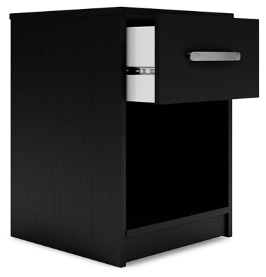 Finch Black One Drawer Nightstand - Ornate Home