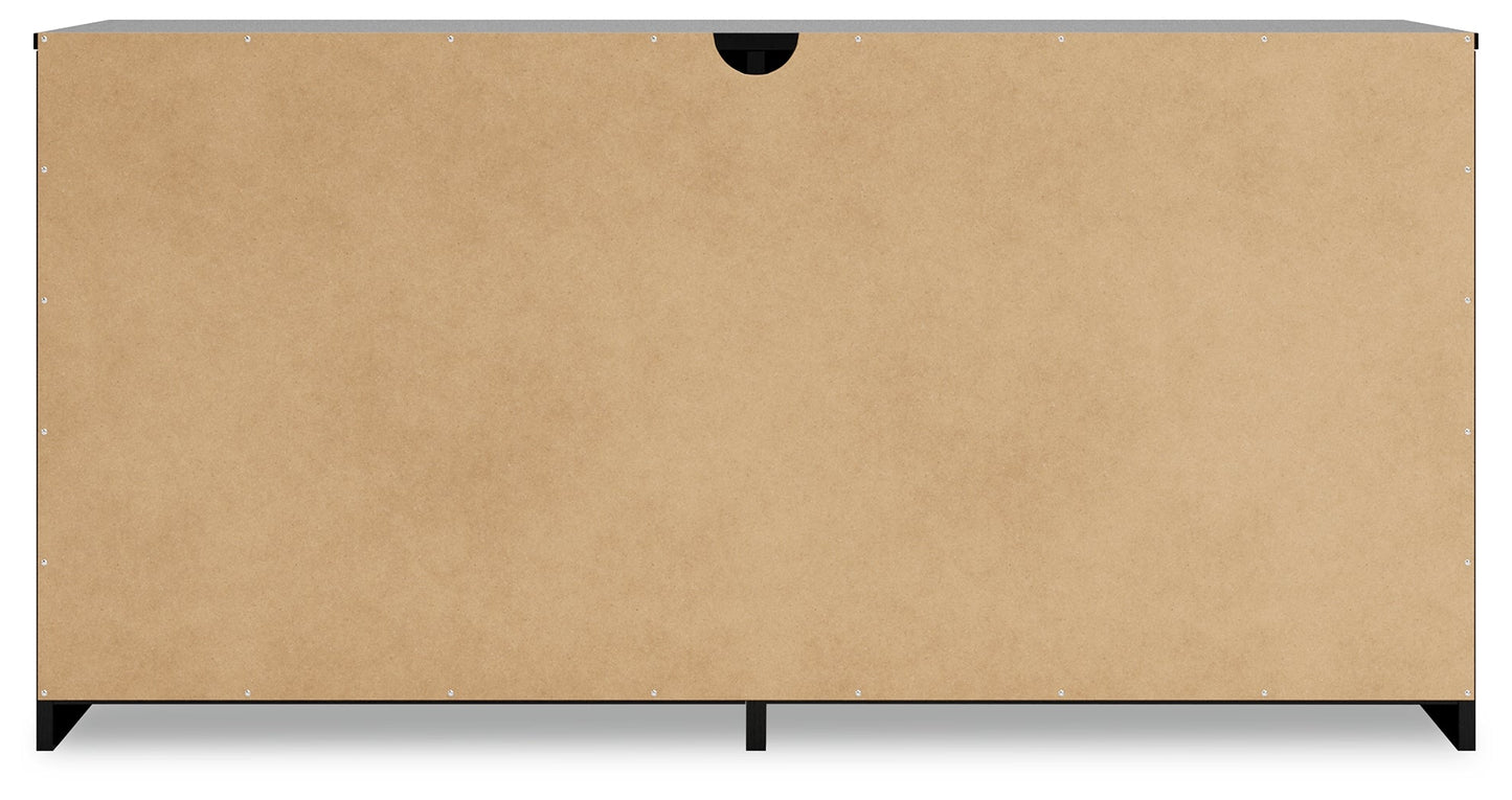 Finch Black Six Drawer Wide Dresser