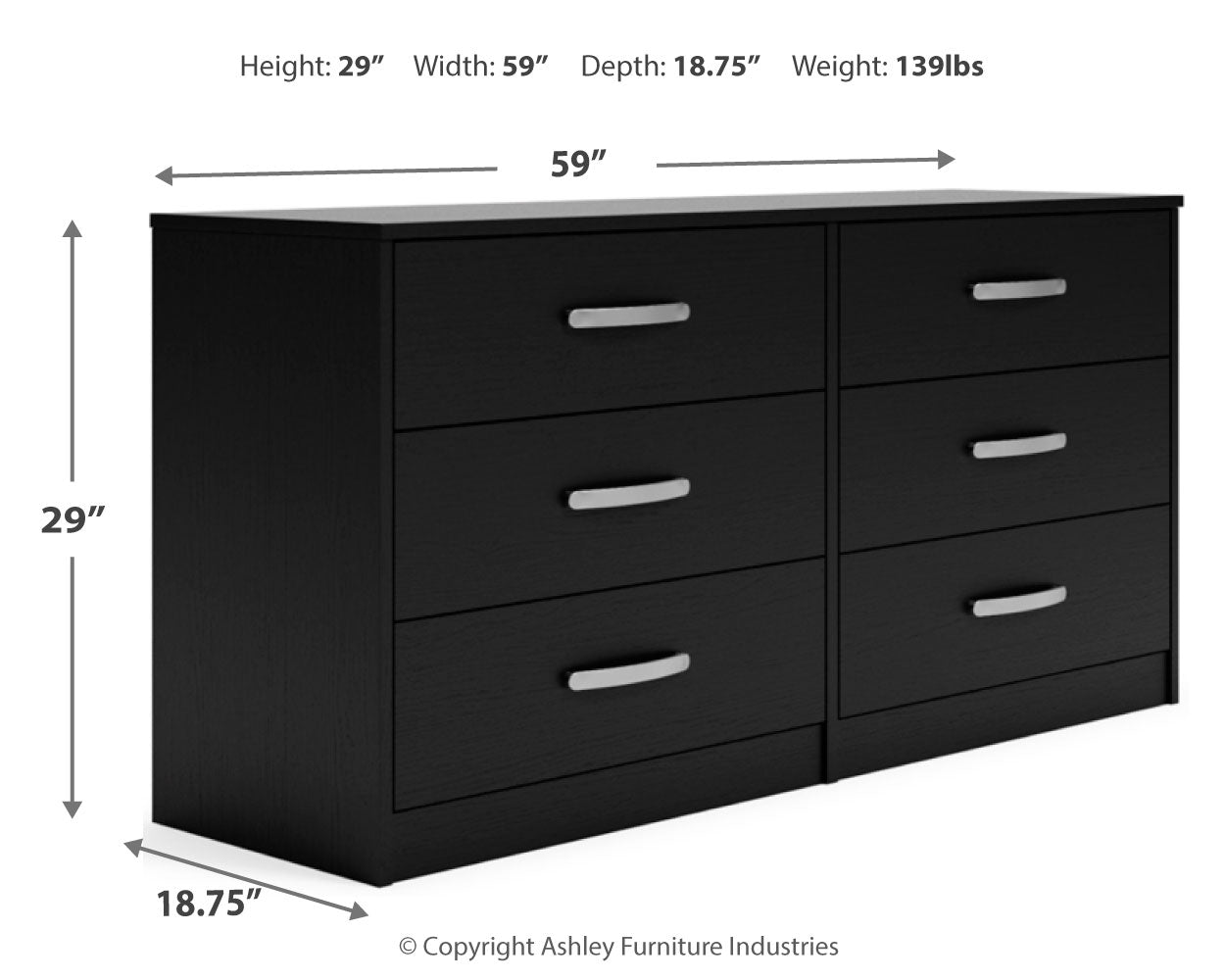 Finch Black Queen Panel Platform Bed with Dresser and Nightstand