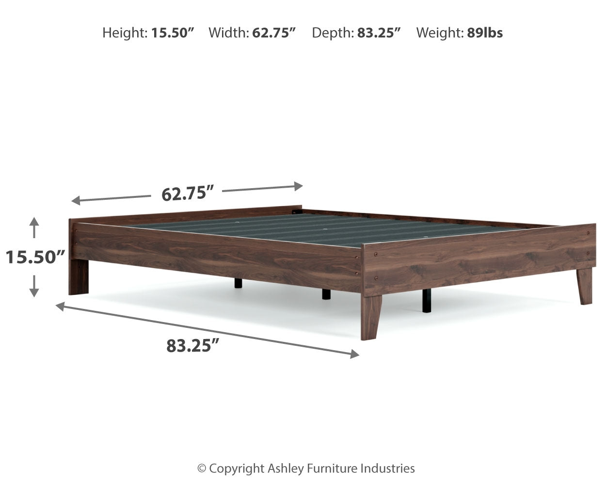 Calverson Mocha Queen Panel Platform Bed with Dresser and Nightstand