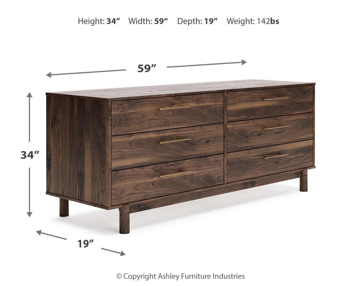 Calverson Mocha Queen Panel Platform Bed with Dresser and Nightstand