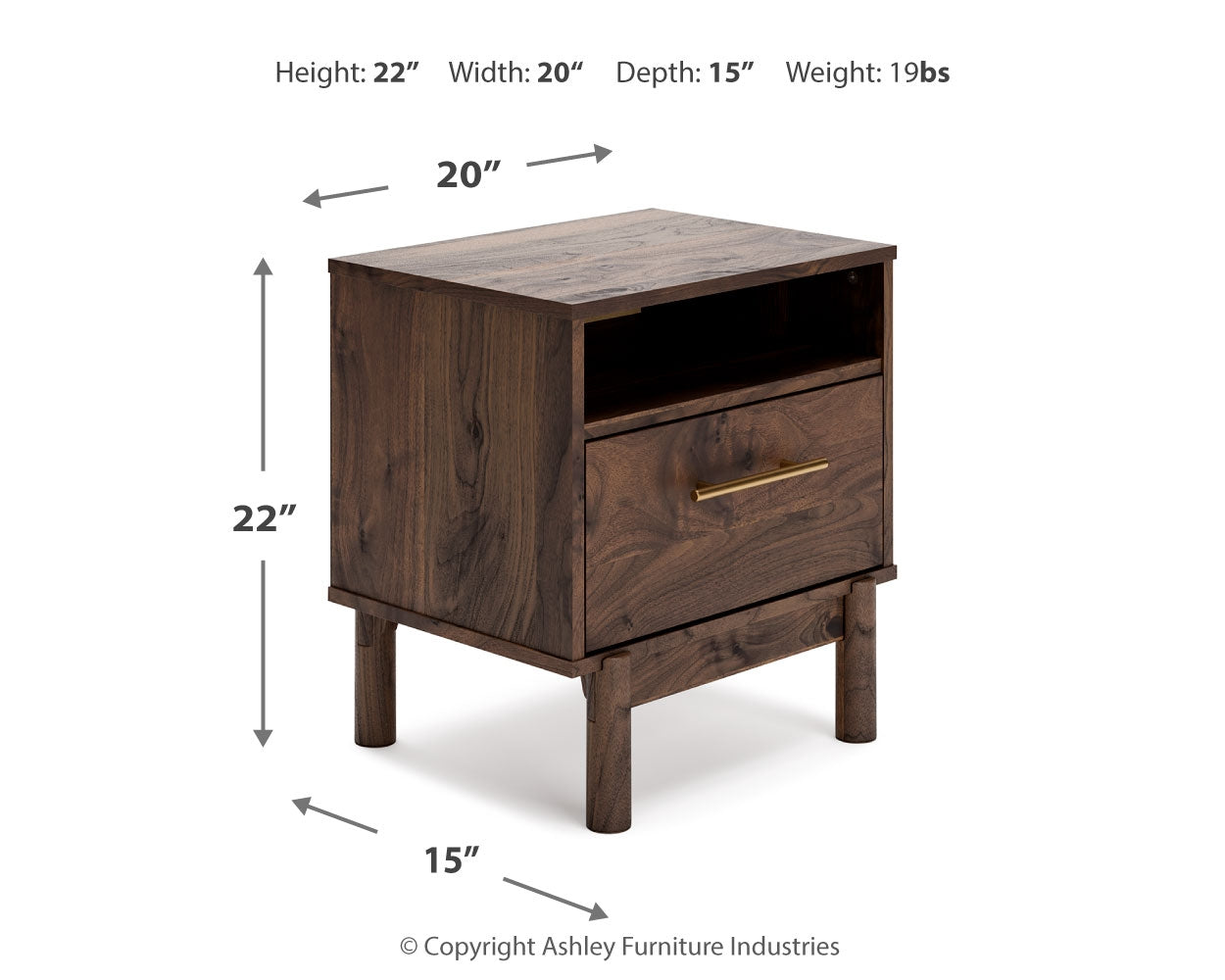 Calverson Mocha Nightstand