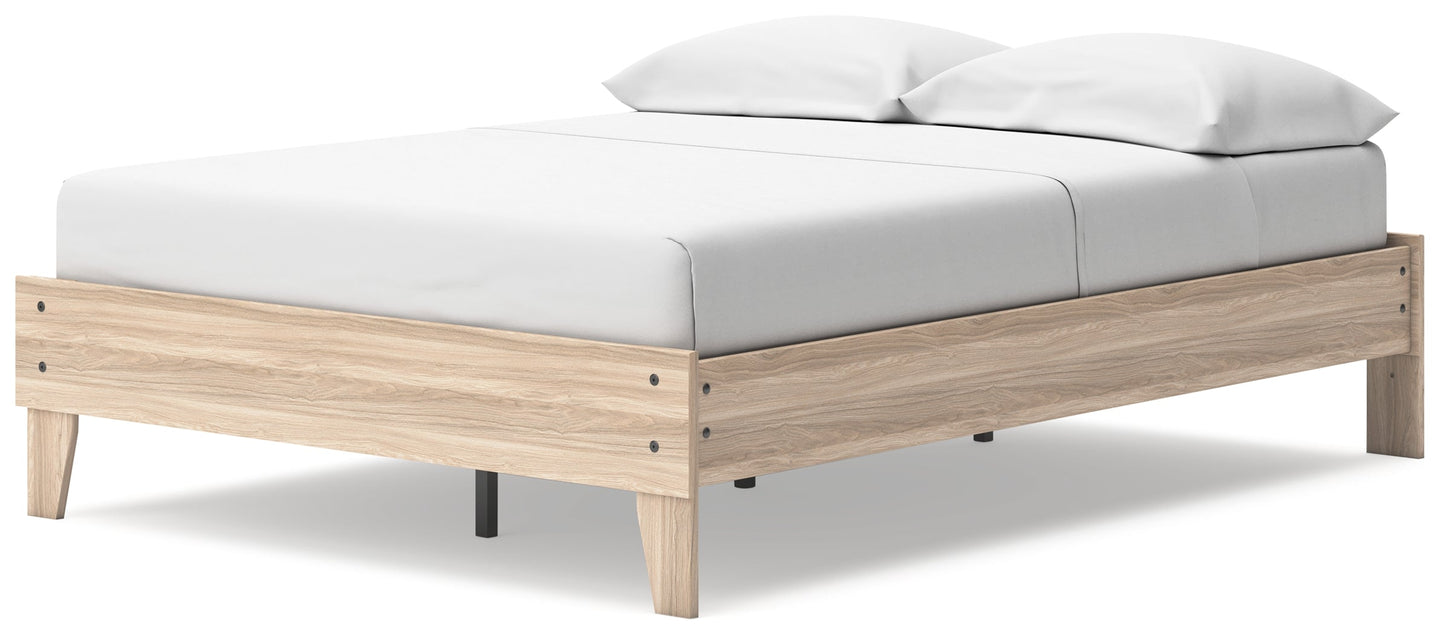 Battelle Tan Full Platform Bed