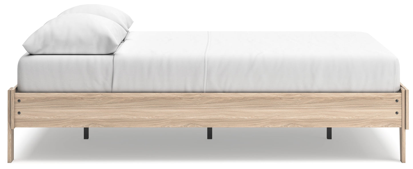 Battelle Tan Queen Platform Bed