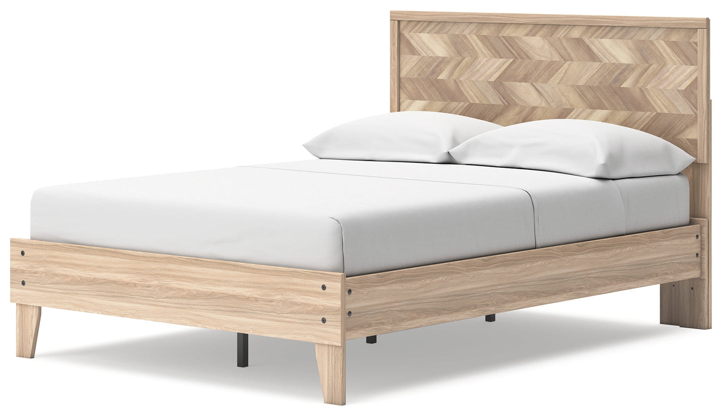 Battelle Tan Full Panel Platform Bed