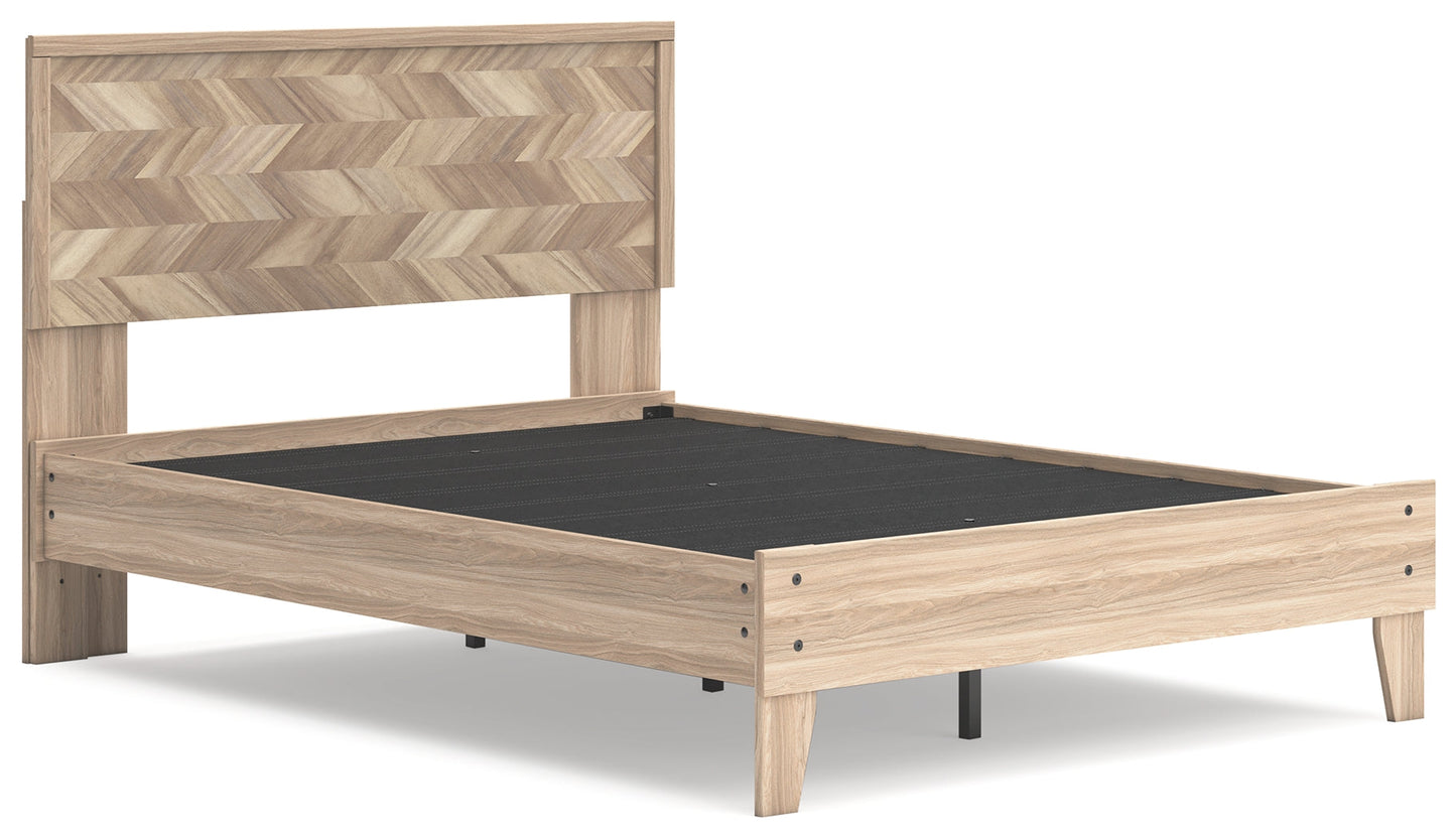 Battelle Tan Full Panel Platform Bed